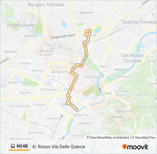 N04B Bus Line Map
