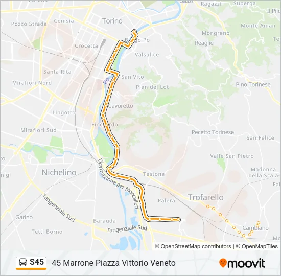 S45 Bus Line Map