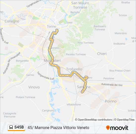 S45B Bus Line Map