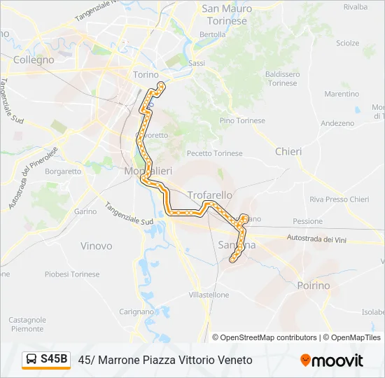 S45B Bus Line Map