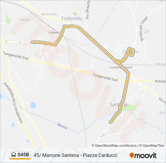 S45B Bus Line Map