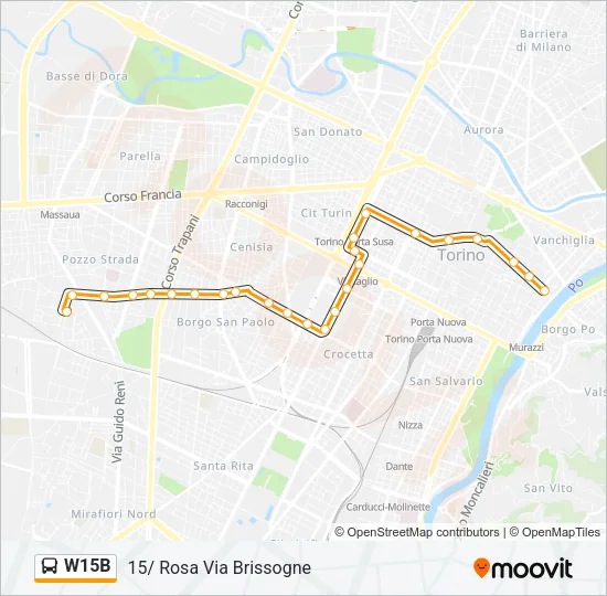 W15B Bus Line Map
