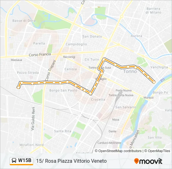W15B Bus Line Map