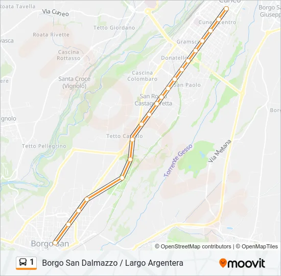1 Bus Line Map