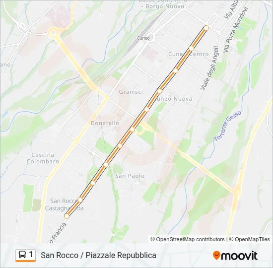 1 Bus Line Map