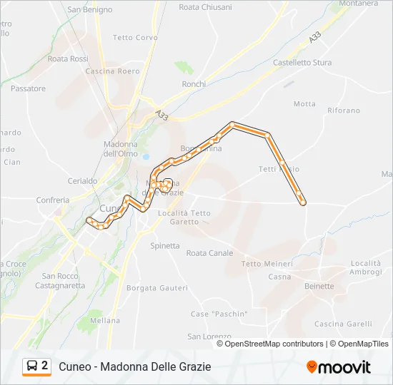 2 Bus Line Map