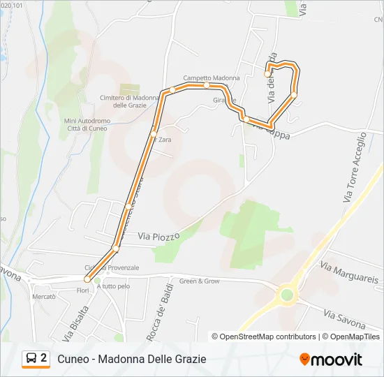 2 Bus Line Map