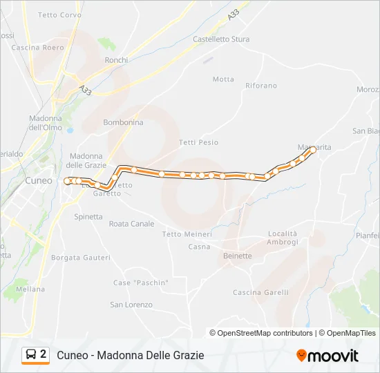 2 Bus Line Map