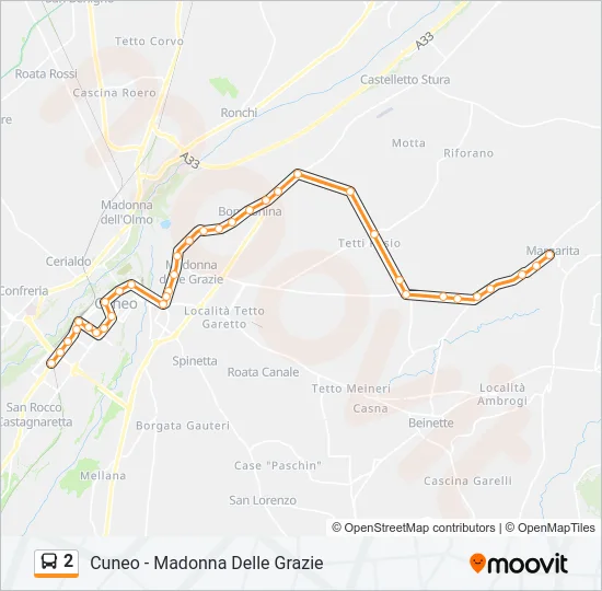 2 Bus Line Map