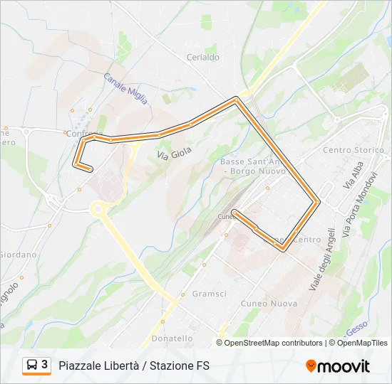 3 Bus Line Map