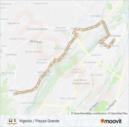 3 Bus Line Map