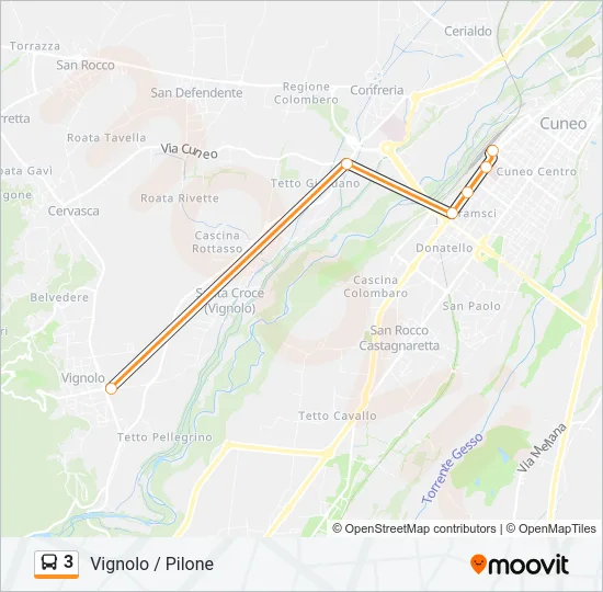 3 Bus Line Map