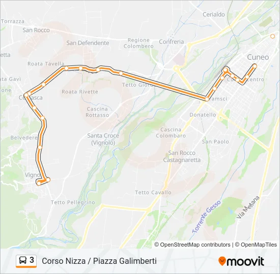 3 Bus Line Map