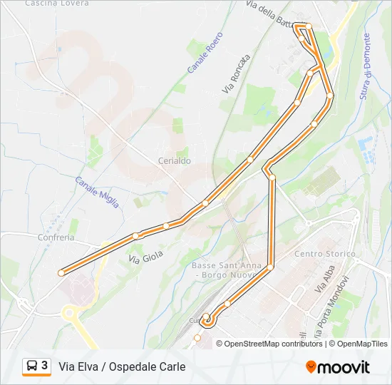 3 Bus Line Map