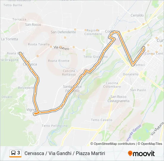 3 Bus Line Map