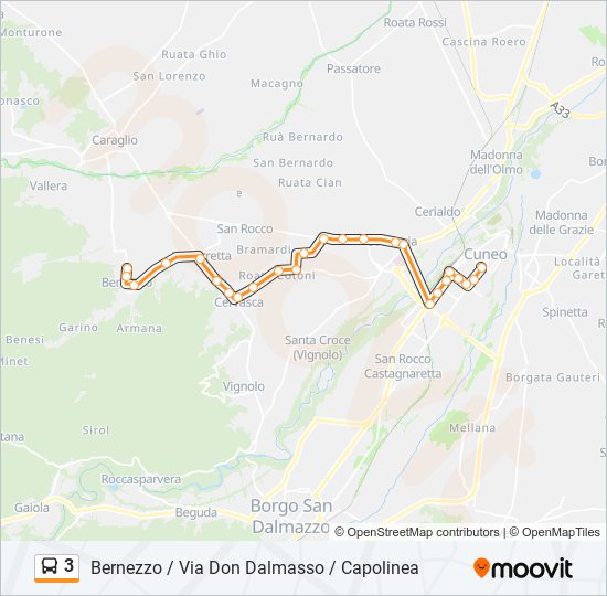 3 bus Line Map