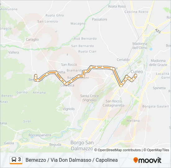 3 Bus Line Map