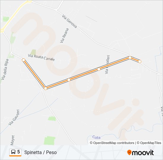 Percorso linea bus 5