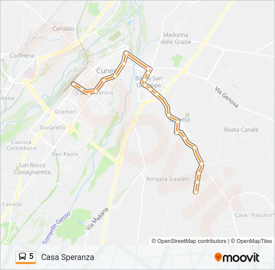 5 Bus Line Map