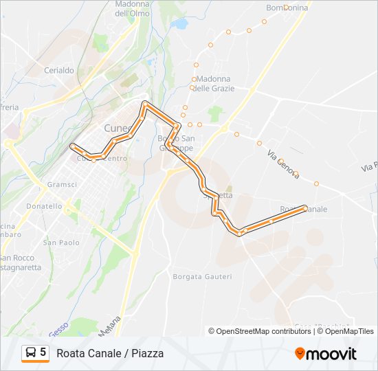 5 Bus Line Map