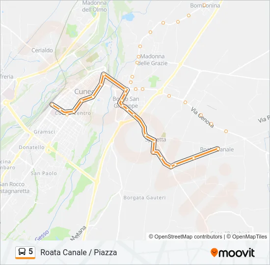 5 Bus Line Map