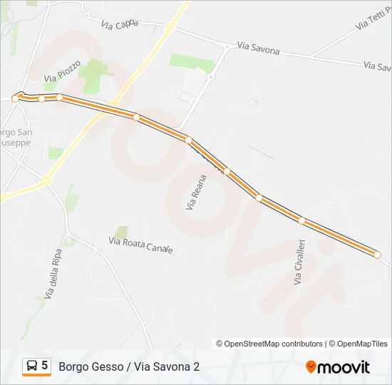 5 Bus Line Map
