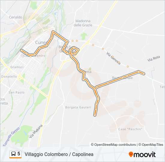 5 Bus Line Map