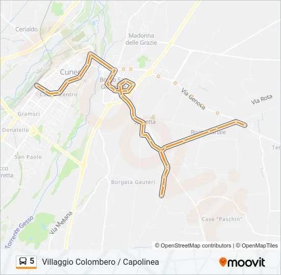 5 Bus Line Map