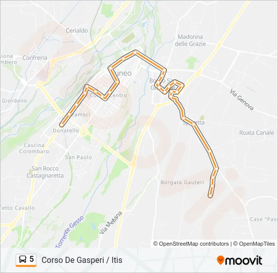 5 Bus Line Map
