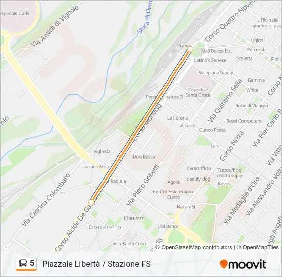 5 Bus Line Map