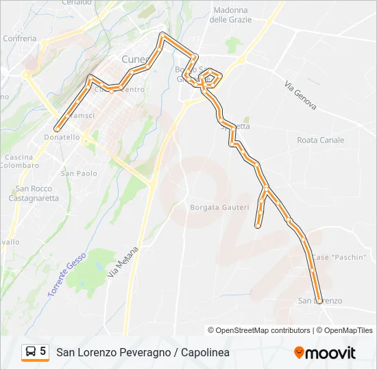 5 Bus Line Map