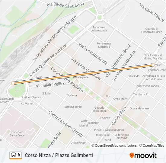 6 Bus Line Map
