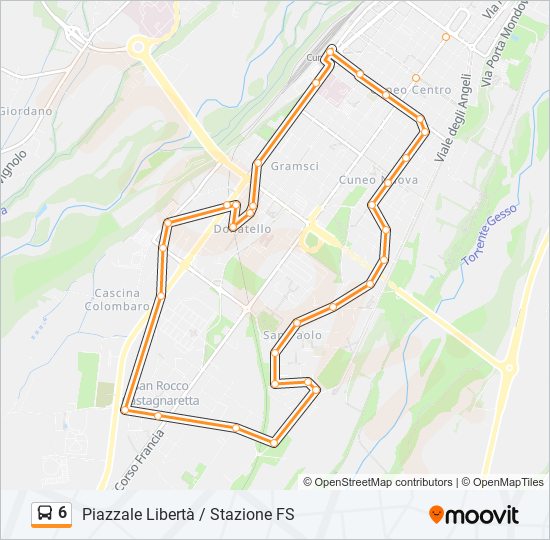 6 bus Line Map