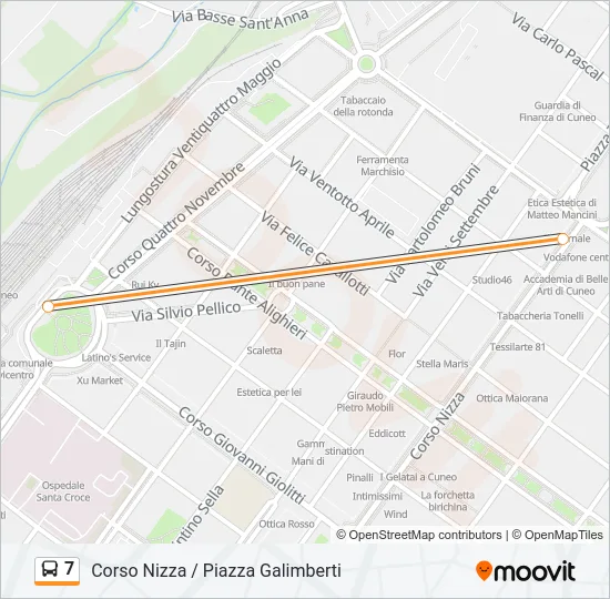 7 Bus Line Map