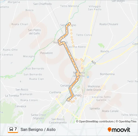 7 Bus Line Map