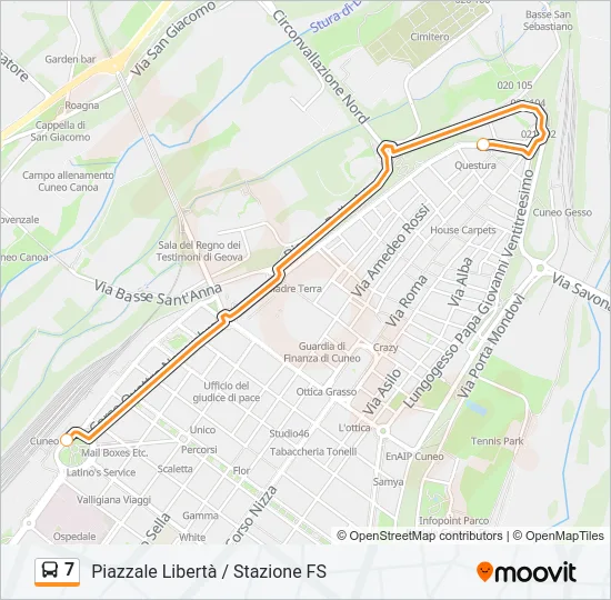 7 Bus Line Map