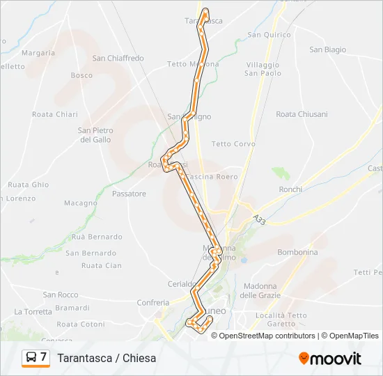 7 Bus Line Map