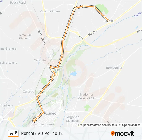 8 Bus Line Map
