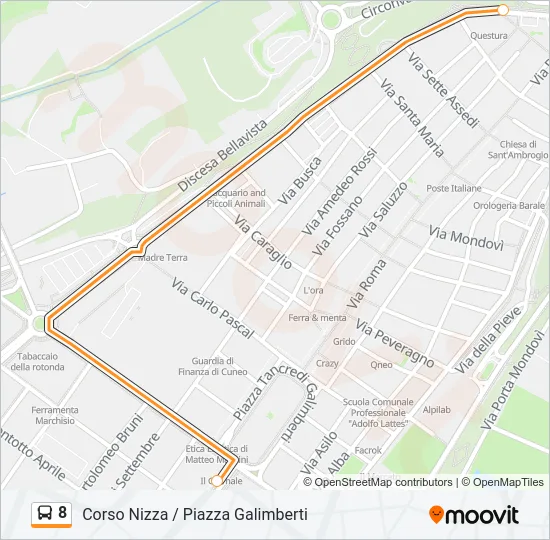 8 Bus Line Map