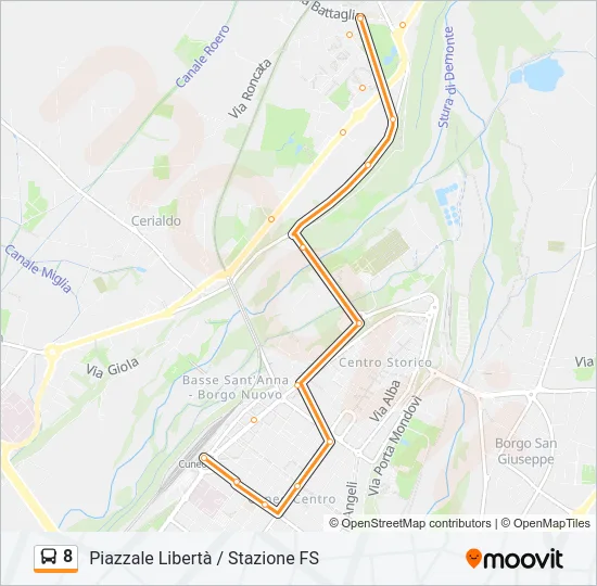 8 Bus Line Map