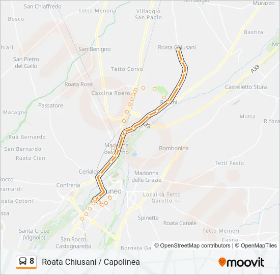 8 Bus Line Map