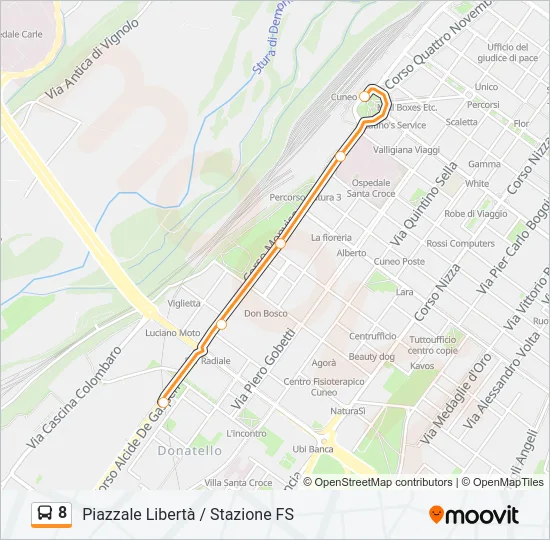 8 Bus Line Map
