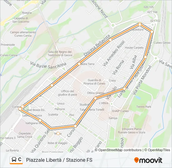 C Bus Line Map