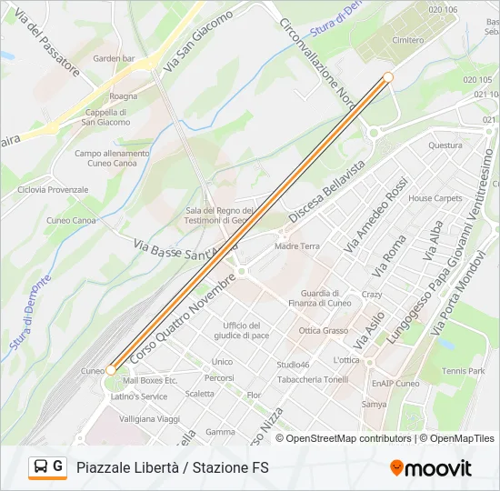 G Bus Line Map