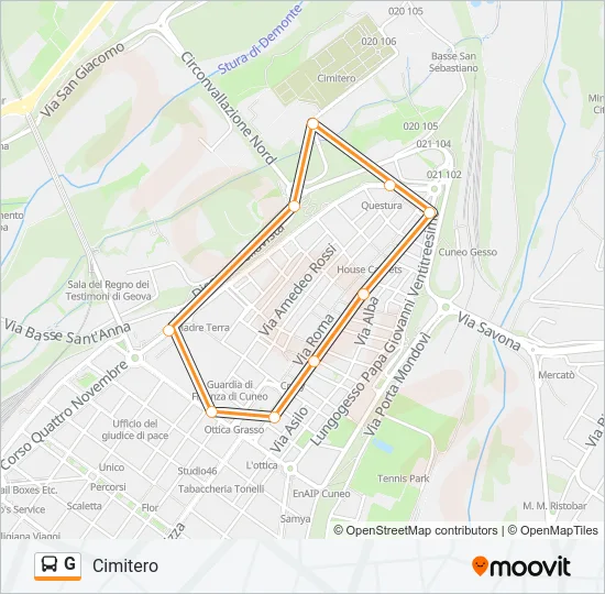 G Bus Line Map