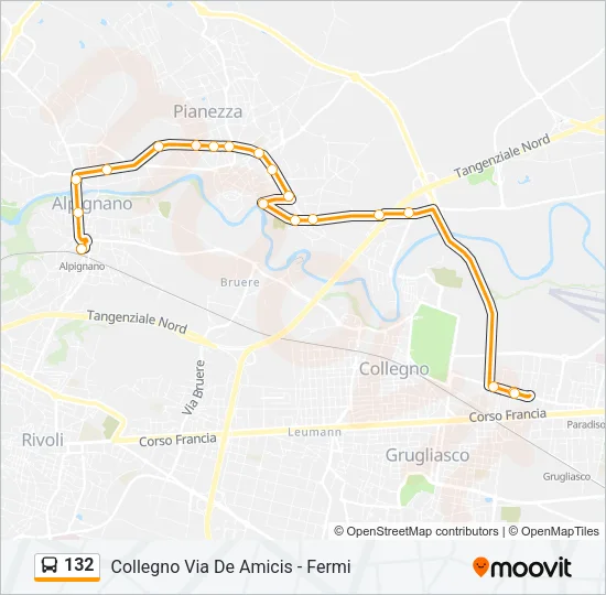 132 Bus Line Map