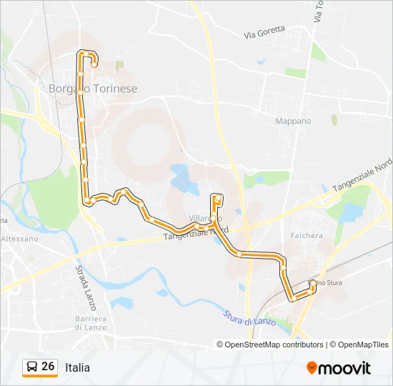 26 Bus Line Map