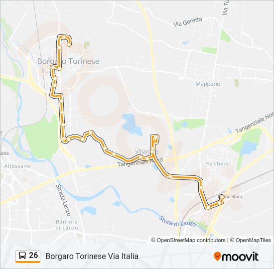 Percorso linea bus 26