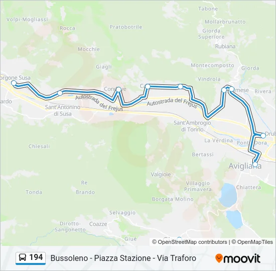194 Bus Line Map