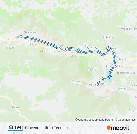 194 Bus Line Map